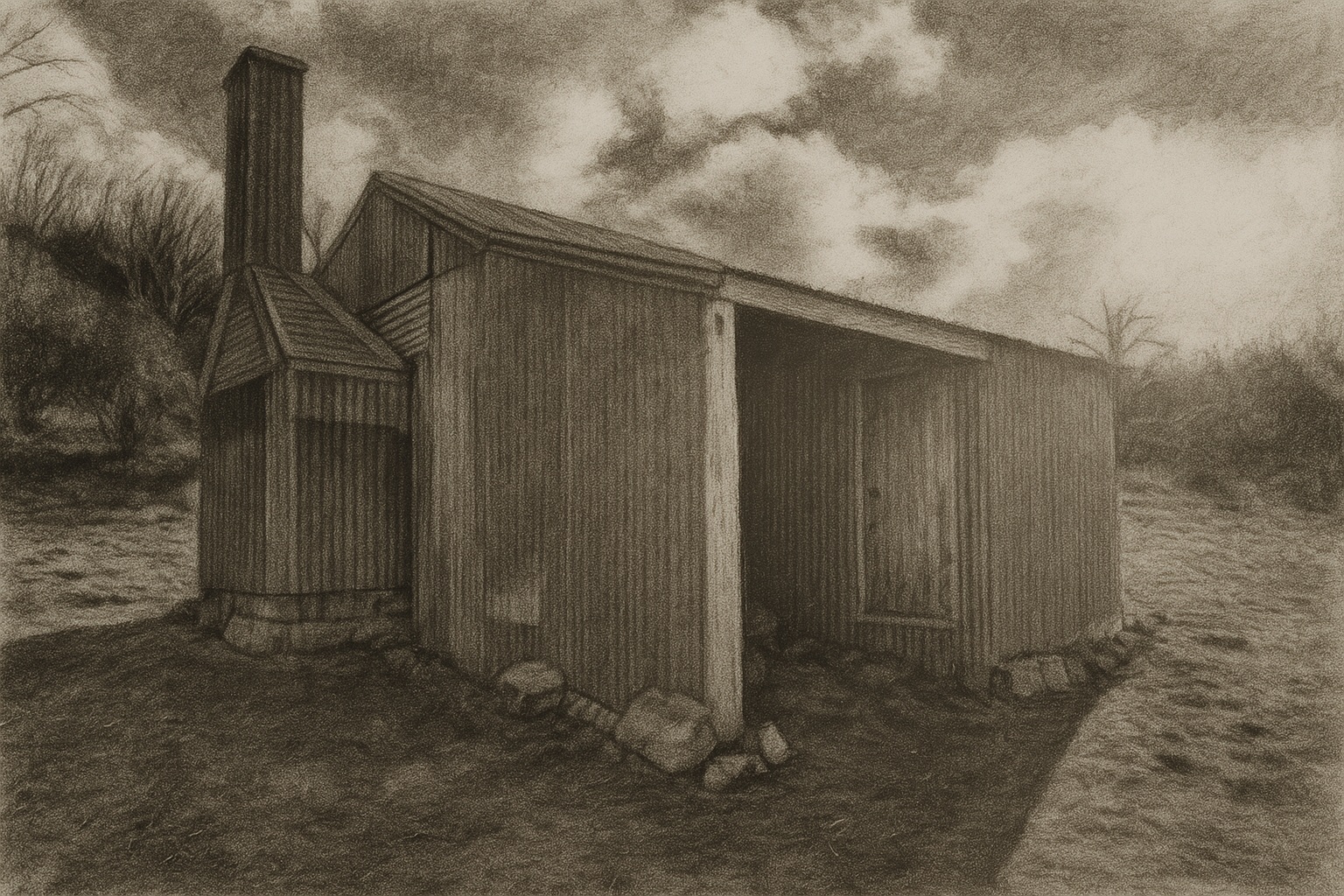 Drawing of Brooks Hut