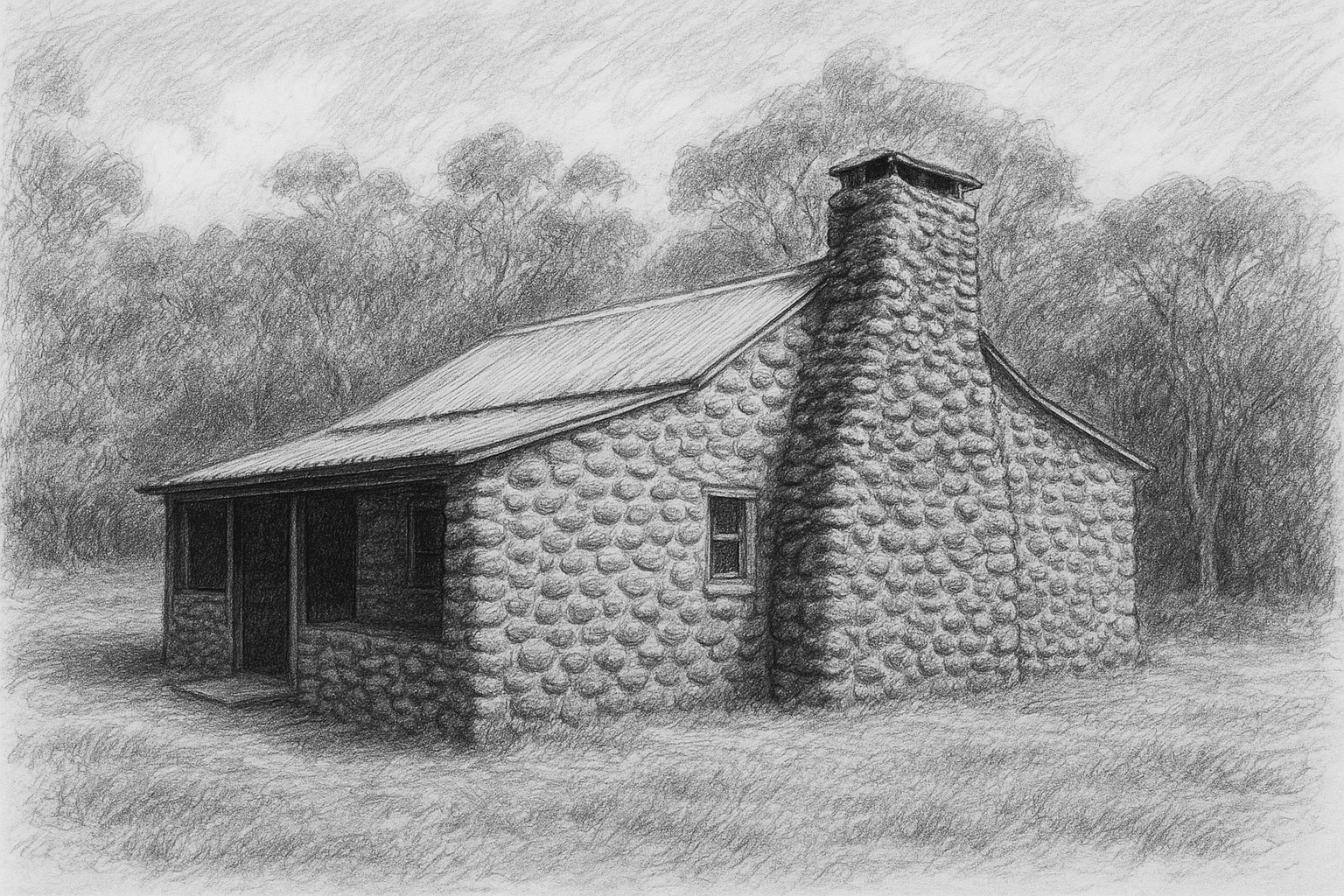 Drawing of Geehi Hut