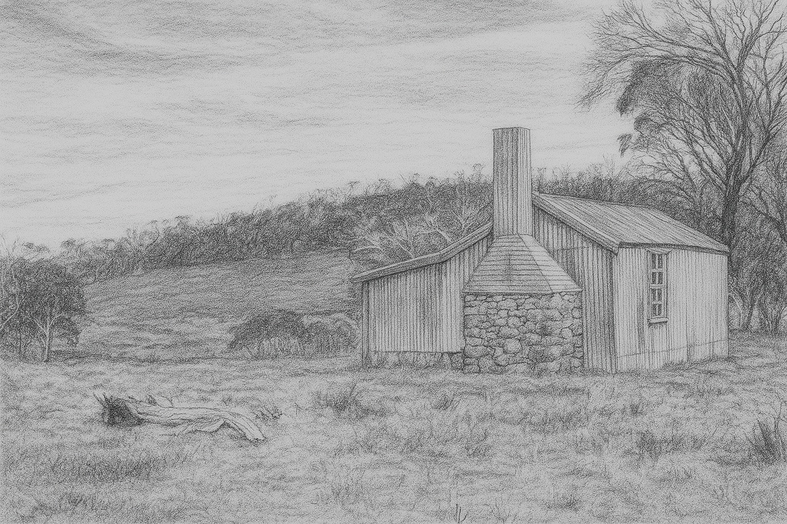 Drawing of Mackays Hut